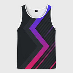 Майка-безрукавка мужская Color black line, цвет: 3D-белый