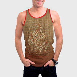 Майка-безрукавка мужская Рыбка на тетрадном листе, цвет: 3D-красный — фото 2