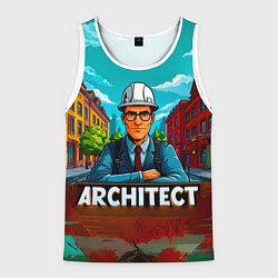 Майка-безрукавка мужская Architect, цвет: 3D-белый