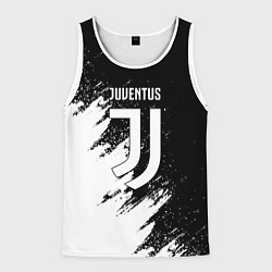 Майка-безрукавка мужская Juventus черно белые краски, цвет: 3D-белый