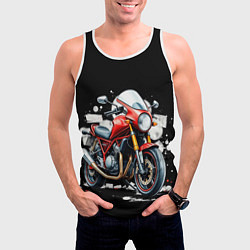 Майка-безрукавка мужская Red Moto, цвет: 3D-белый — фото 2