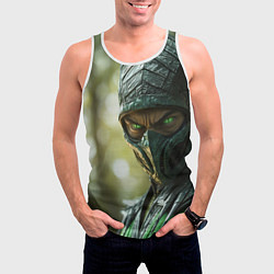 Майка-безрукавка мужская Мортал комбат Рептилия, цвет: 3D-белый — фото 2