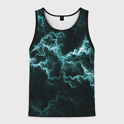 Майка-безрукавка мужская Lightning light blue line, цвет: 3D-черный