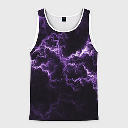 Майка-безрукавка мужская Lightning purple flicker, цвет: 3D-белый