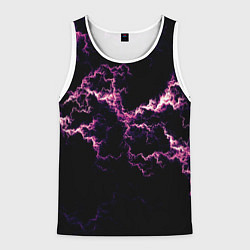 Майка-безрукавка мужская Lightning pink glow, цвет: 3D-белый