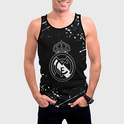 Майка-безрукавка мужская Real Madrid белые краски, цвет: 3D-черный — фото 2