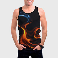 Майка-безрукавка мужская The color is fire orange, цвет: 3D-черный — фото 2