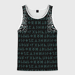 Майка-безрукавка мужская Руны и татуировки викингов, цвет: 3D-белый