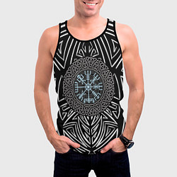 Майка-безрукавка мужская Этнический узор с компасом жизни, цвет: 3D-черный — фото 2