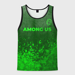 Майка-безрукавка мужская Among Us - green gradient посередине, цвет: 3D-черный