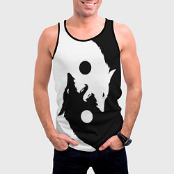 Майка-безрукавка мужская Black and white wolfs, цвет: 3D-черный — фото 2