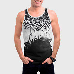 Майка-безрукавка мужская Гранж каллиграфия, цвет: 3D-белый — фото 2