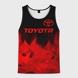Майка-безрукавка мужская Toyota - red gradient посередине, цвет: 3D-черный