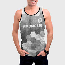 Майка-безрукавка мужская Among Us - grey gradient посередине, цвет: 3D-черный — фото 2
