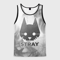 Майка-безрукавка мужская Stray - white gradient, цвет: 3D-черный