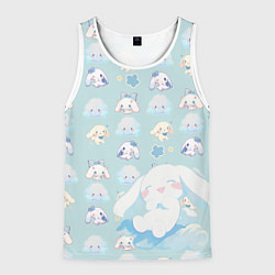 Майка-безрукавка мужская Нежные зайки, цвет: 3D-белый