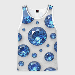 Майка-безрукавка мужская Россыпь сапфиров, цвет: 3D-белый