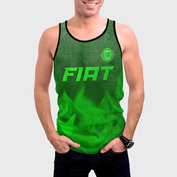 Майка-безрукавка мужская Fiat - green gradient посередине, цвет: 3D-черный — фото 2