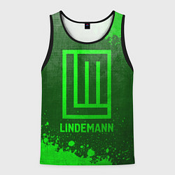 Майка-безрукавка мужская Lindemann - green gradient, цвет: 3D-черный