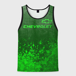 Майка-безрукавка мужская Chevrolet - green gradient посередине, цвет: 3D-черный