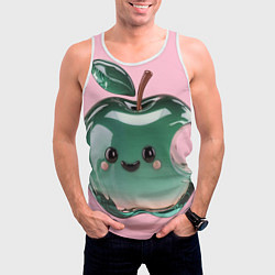 Майка-безрукавка мужская Кавайное яблоко, цвет: 3D-белый — фото 2
