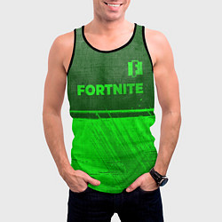 Майка-безрукавка мужская Fortnite - green gradient посередине, цвет: 3D-черный — фото 2