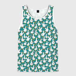 Майка-безрукавка мужская Злой гусь узор, цвет: 3D-белый
