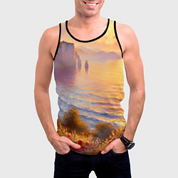 Майка-безрукавка мужская Рассветный залив, цвет: 3D-черный — фото 2
