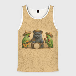 Майка-безрукавка мужская Надежды маленький оркестрик, цвет: 3D-белый