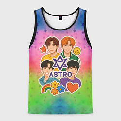 Майка-безрукавка мужская Astro коллаж из стикеров, цвет: 3D-черный