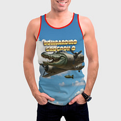 Майка-безрукавка мужская Bombardino Crocodillo мем, цвет: 3D-красный — фото 2
