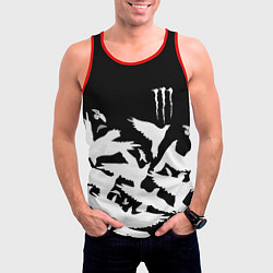 Майка-безрукавка мужская Monster energy crow, цвет: 3D-красный — фото 2