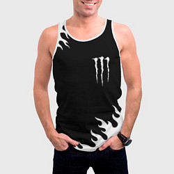 Майка-безрукавка мужская Monster energy белый огонь, цвет: 3D-белый — фото 2