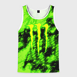 Майка-безрукавка мужская Monster energy кислотное лого, цвет: 3D-белый