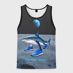 Майка-безрукавка мужская Акула мем, тралалеро тралала, цвет: 3D-черный
