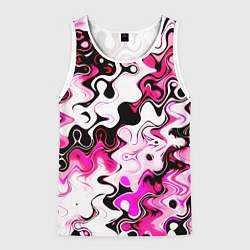 Майка-безрукавка мужская Абстракция разлитые краски розовый, цвет: 3D-белый
