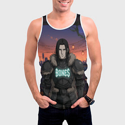 Майка-безрукавка мужская Bones в аниме, цвет: 3D-белый — фото 2
