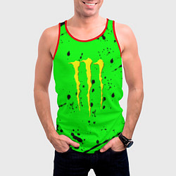 Майка-безрукавка мужская Monster energy кислотные брызги, цвет: 3D-красный — фото 2