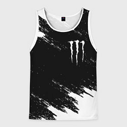Майка-безрукавка мужская Monster energy краски штрихи белые, цвет: 3D-белый