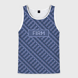 Майка-безрукавка мужская Плавающий эффект - Фирм синий, цвет: 3D-белый