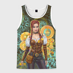 Майка-безрукавка мужская Стимпанк приключения, цвет: 3D-белый