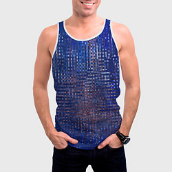 Майка-безрукавка мужская Текстурный тёмный синий, цвет: 3D-белый — фото 2
