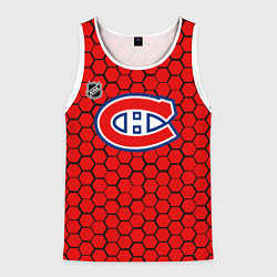 Майка-безрукавка мужская Монреаль Канадиенс - красные соты, цвет: 3D-белый