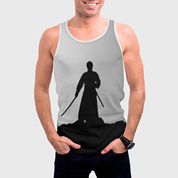 Майка-безрукавка мужская Самурай в поле, цвет: 3D-белый — фото 2