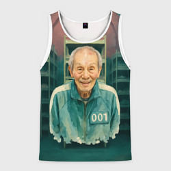 Майка-безрукавка мужская Игра в кальмара игрок 001, цвет: 3D-белый