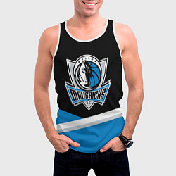 Майка-безрукавка мужская Даллас Маверикс - линии, цвет: 3D-белый — фото 2