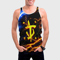 Майка-безрукавка мужская Doom молнии шторм, цвет: 3D-белый — фото 2