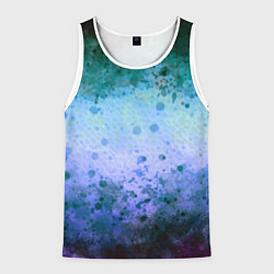 Майка-безрукавка мужская Абстракция - blue-green acid, цвет: 3D-белый