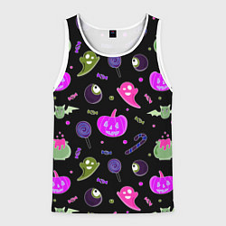 Мужская майка без рукавов Halloween pink black pumpkin
