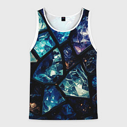 Майка-безрукавка мужская Текстура драгоценных камней, цвет: 3D-белый
